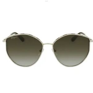 FERRAGAMO Gancini Tea Cup 59mm Gradient Round Sunglasses